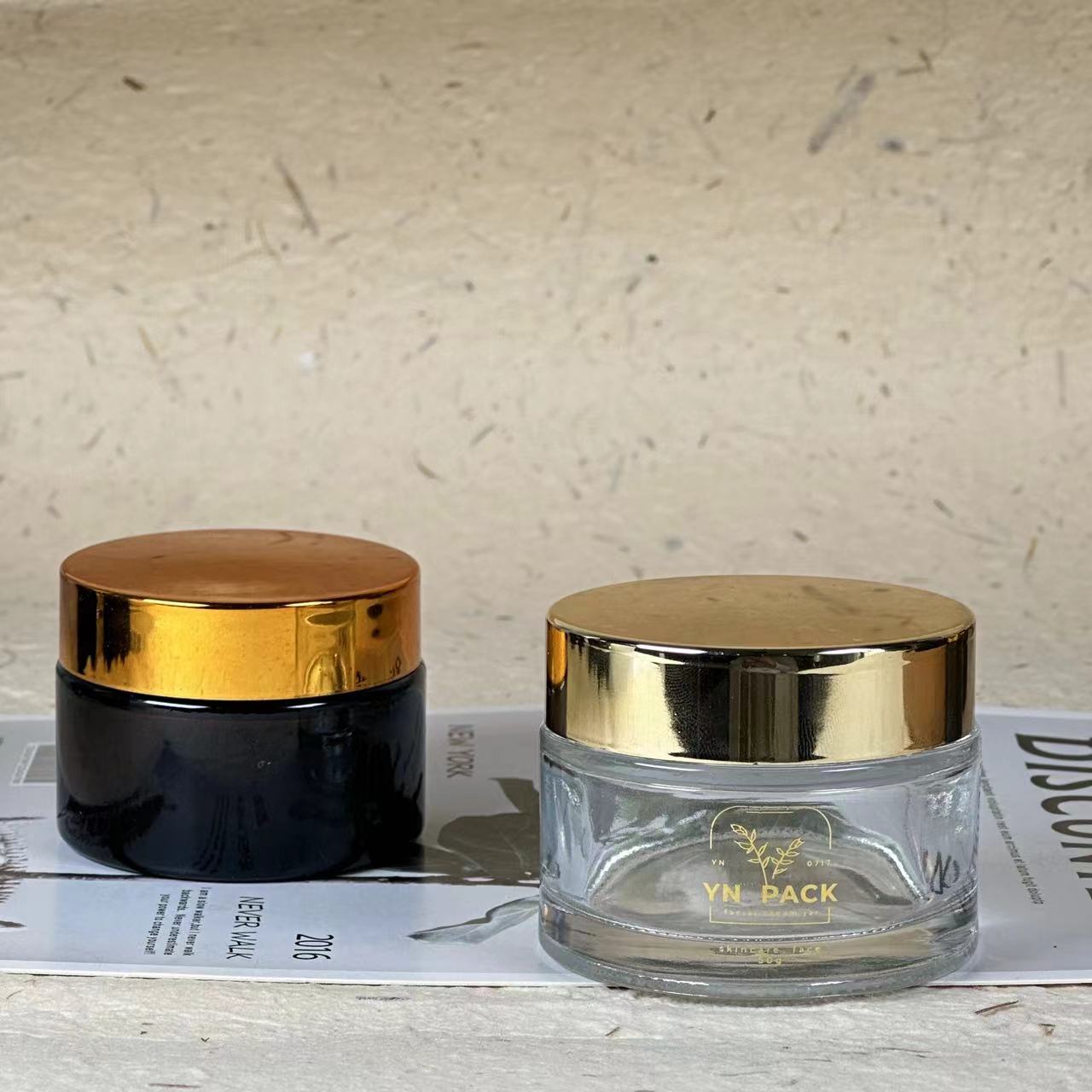 luxury glass jar Wholesa frost - Luxury Gold Skincare ulasan dan harga