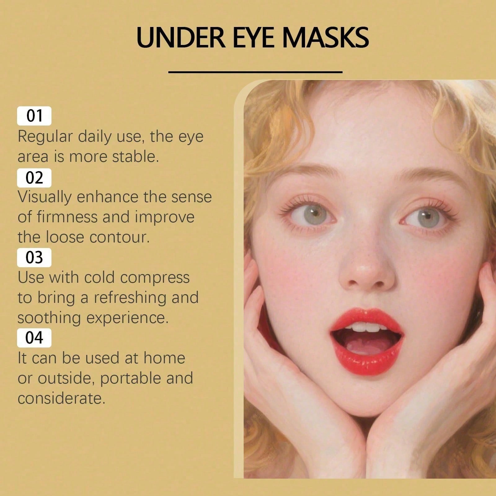 24K Gold Eye Mask, 60 Count Lu - Luxury Gold Skincare ulasan dan harga